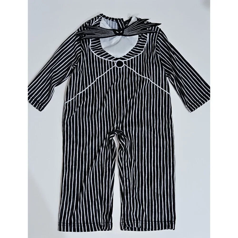 Disney Jack Skellington 2 pc Halloween Costume Baby 6-12 Months Hat Jumpsuit